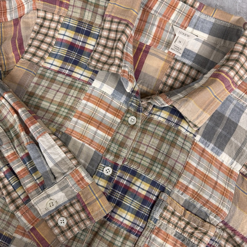 J. Crew Women's Patchwork Plaid Button Down Shirt… - image 6